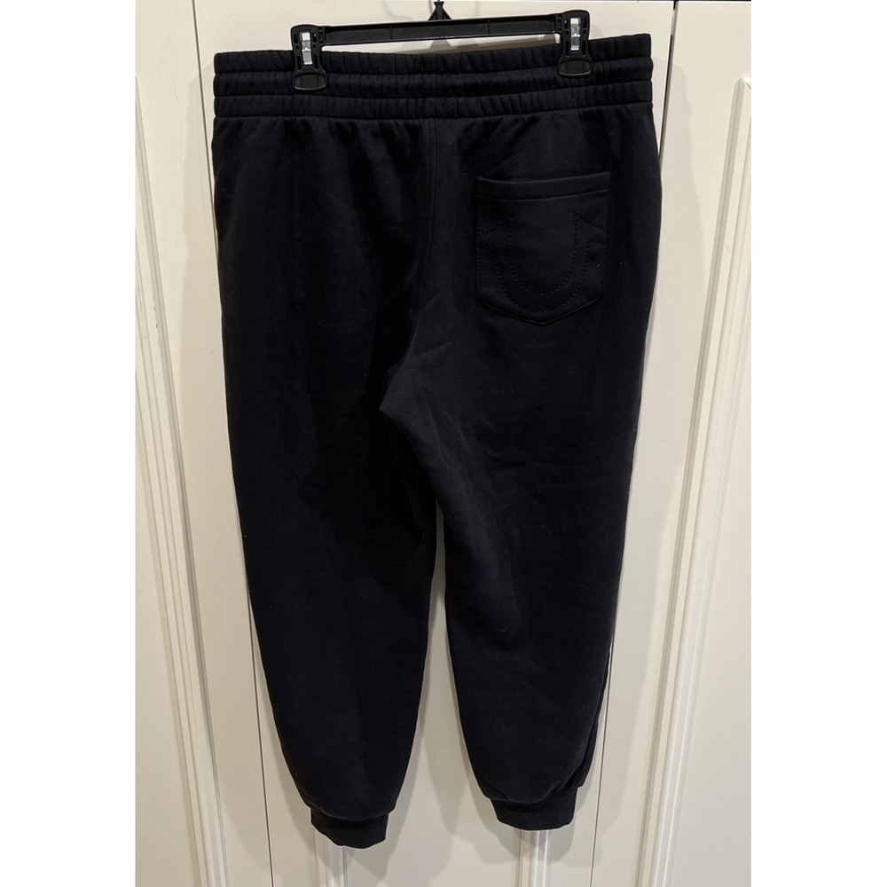 True Religion Antique Buddha Fleece Jogger‎ Pants Black Athleisure - Picture 3 of 7